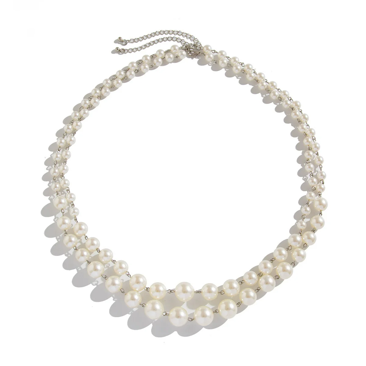Wholesale Women's Highend Geometric Imitation Pearl Multilayer Stacked Necklace With Electroplating - Image 5