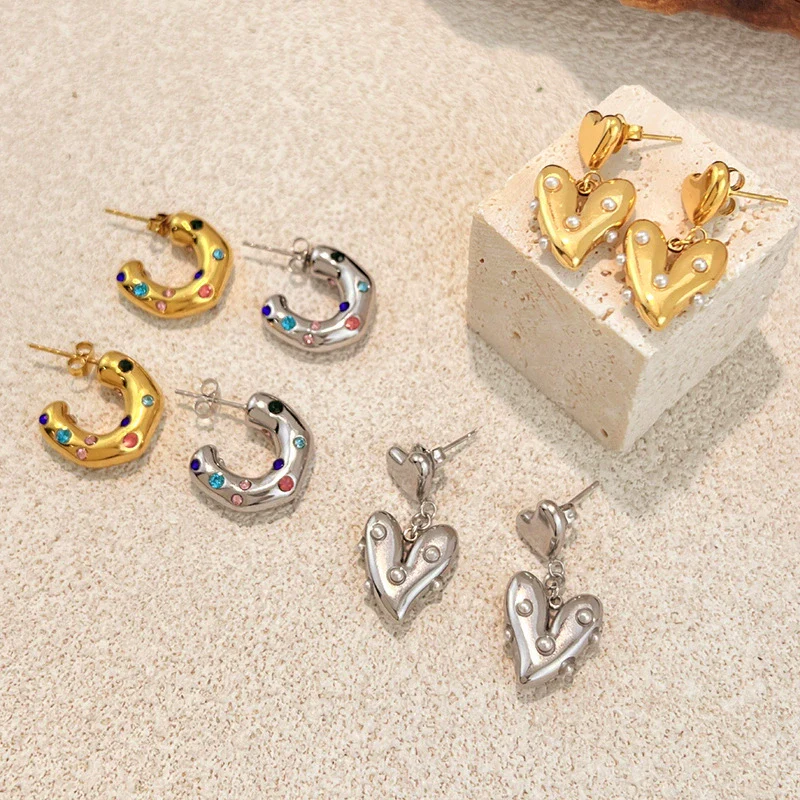Wholesale Women's Highend Geometric Stainless Steel Earrings - Image 3