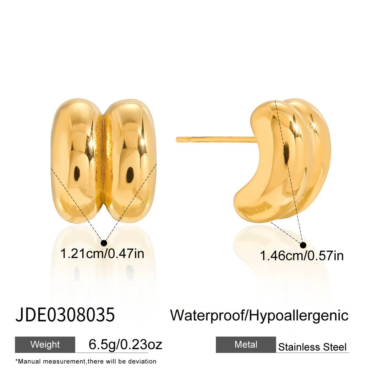 Wholesale Women's Highend Geometric Stainless Steel Electroplated Doublelayer Earrings - Image 6