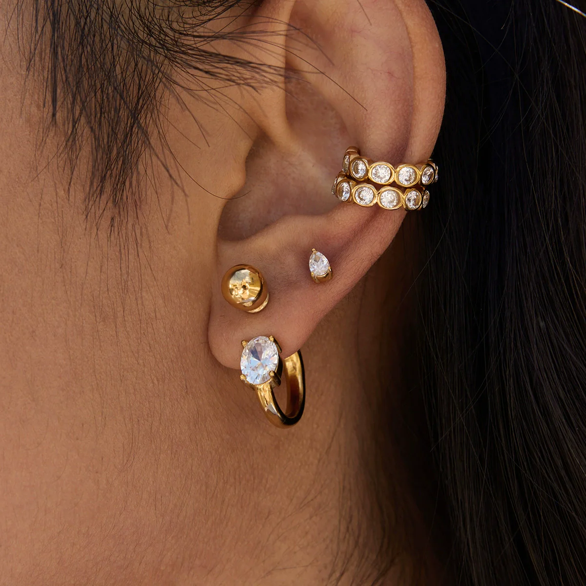 Wholesale Women's Highend Geometric Stainless Steel Electroplated Earrings - Image 2