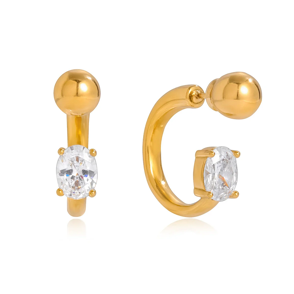 Wholesale Women's Highend Geometric Stainless Steel Electroplated Earrings - Image 5