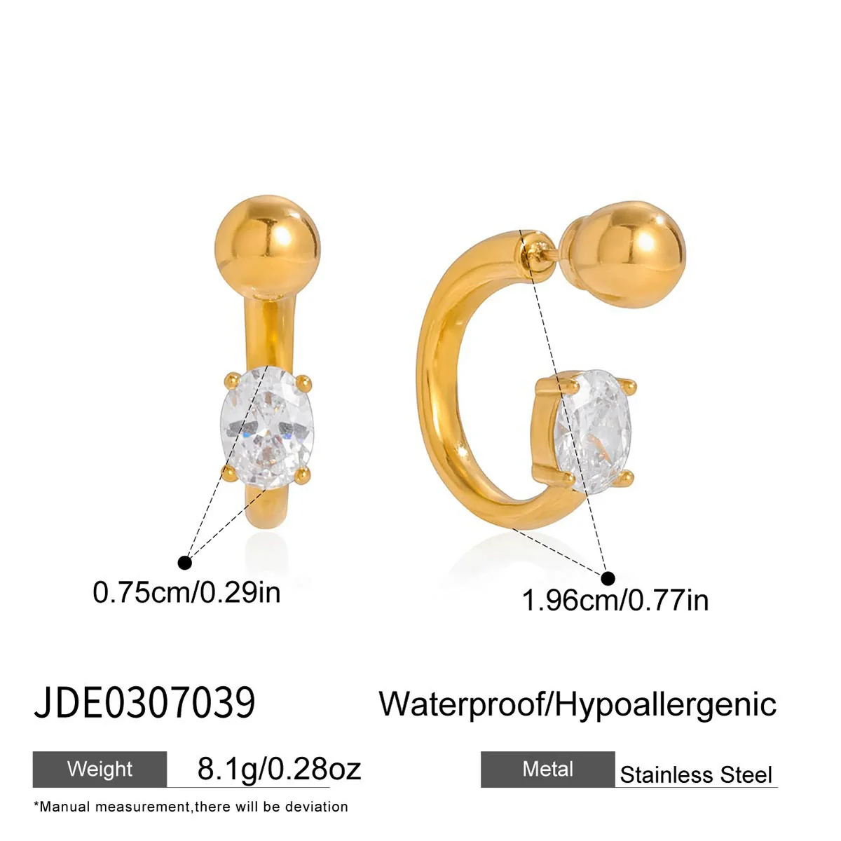 Wholesale Women's Highend Geometric Stainless Steel Electroplated Earrings - Image 6