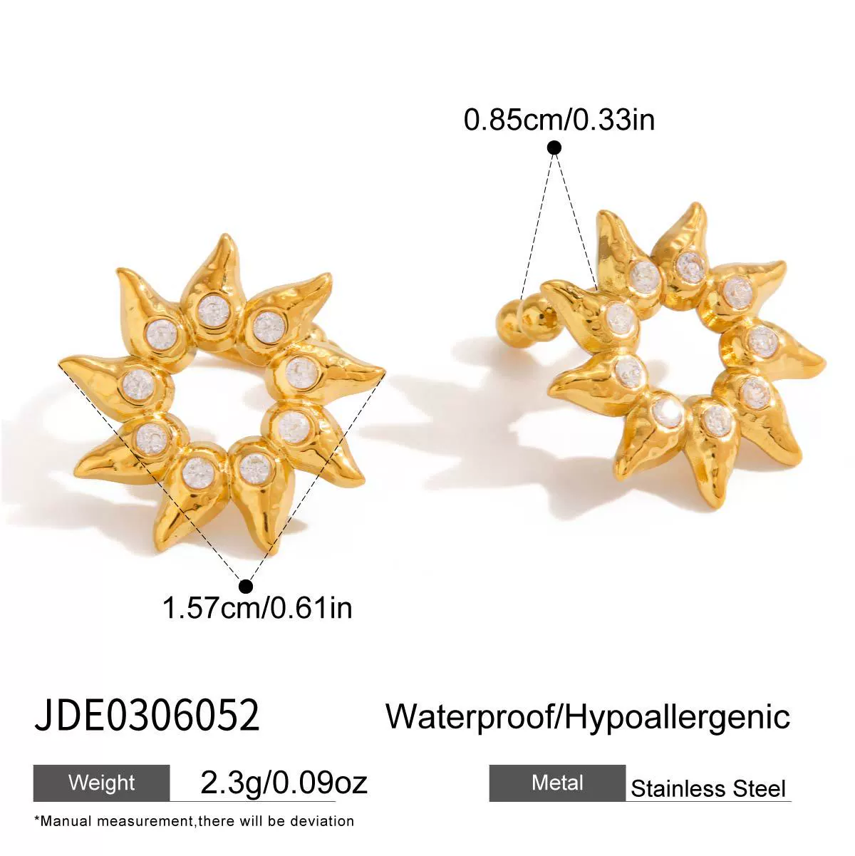 Wholesale Women's Highend Geometric Stainless Steel Electroplated Earrings - Image 7