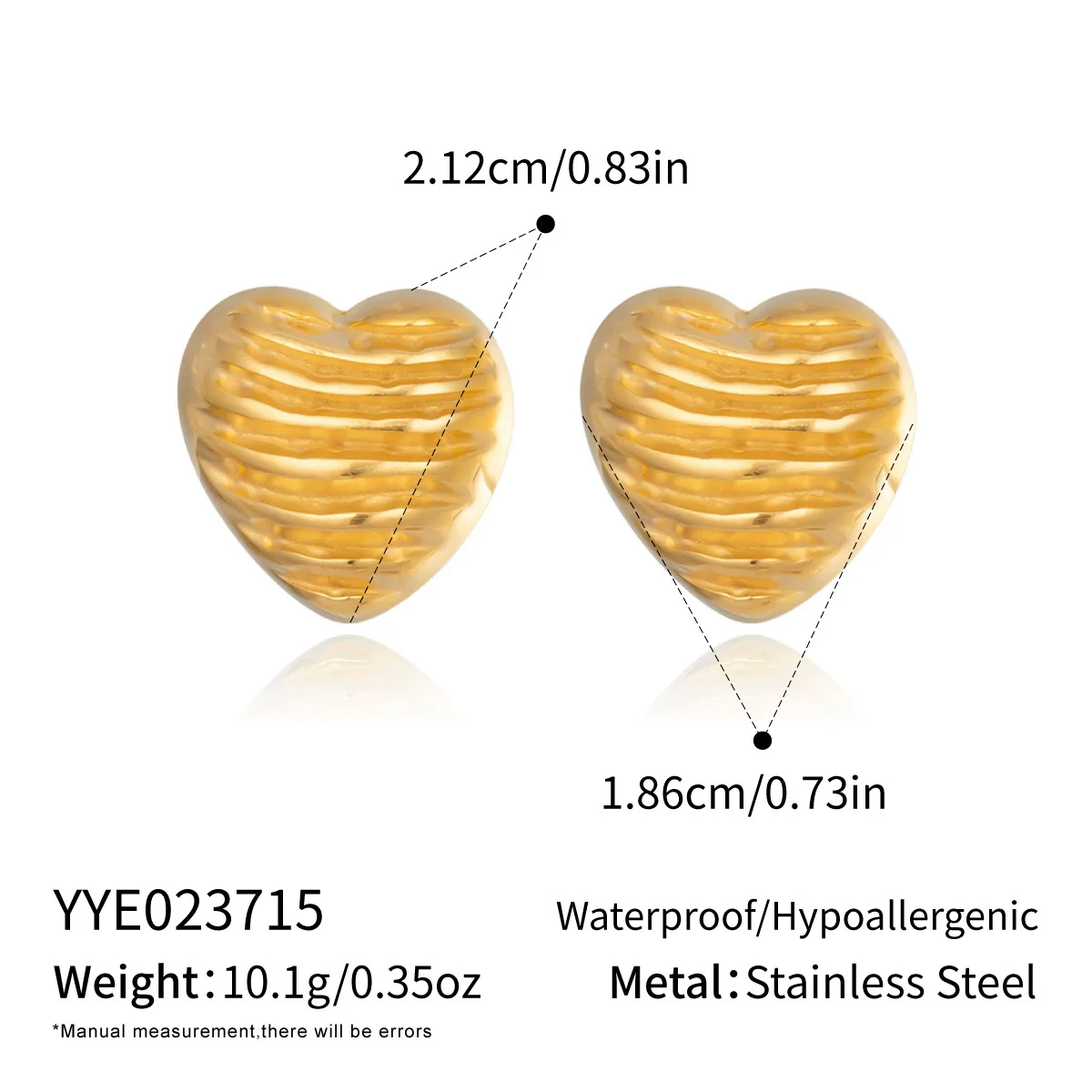 Wholesale Women's Highend Heart Shape Earrings With Pvd Furnace Vacuum Real Gold Plating Stainless Steel Ear Needles - Image 8