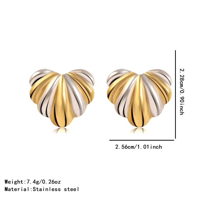 Wholesale Women's Highend Heart Shape Flower Goldplated Stainless Steel Earrings - Image 10