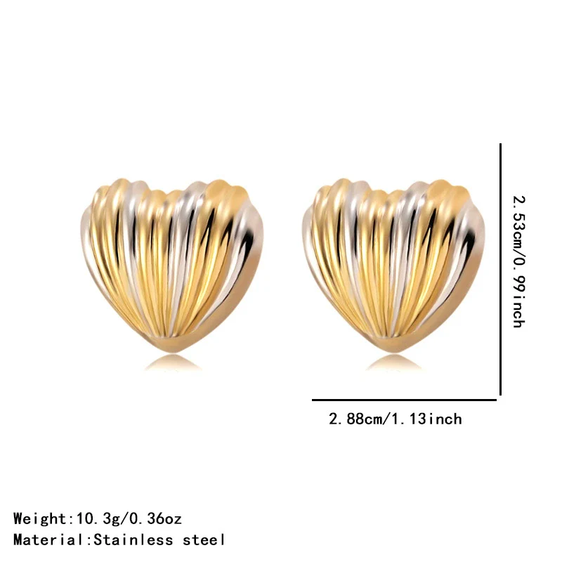 Wholesale Women's Highend Heart Shape Flower Goldplated Stainless Steel Earrings - Image 6