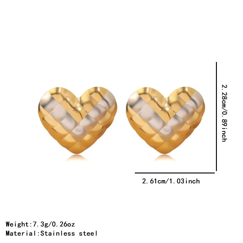 Wholesale Women's Highend Heart Shape Flower Goldplated Stainless Steel Earrings - Image 8