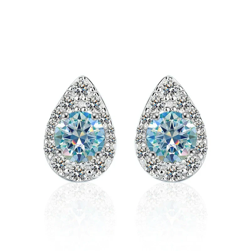 Wholesale Women's Highend Moissanite Drop Shape 925 Sterling Silver Earrings - Image 10