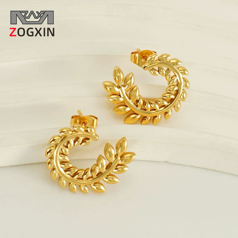 Wholesale Women's Highend Niche Design 316L Stainless Steel Flower Earrings With Electroplating