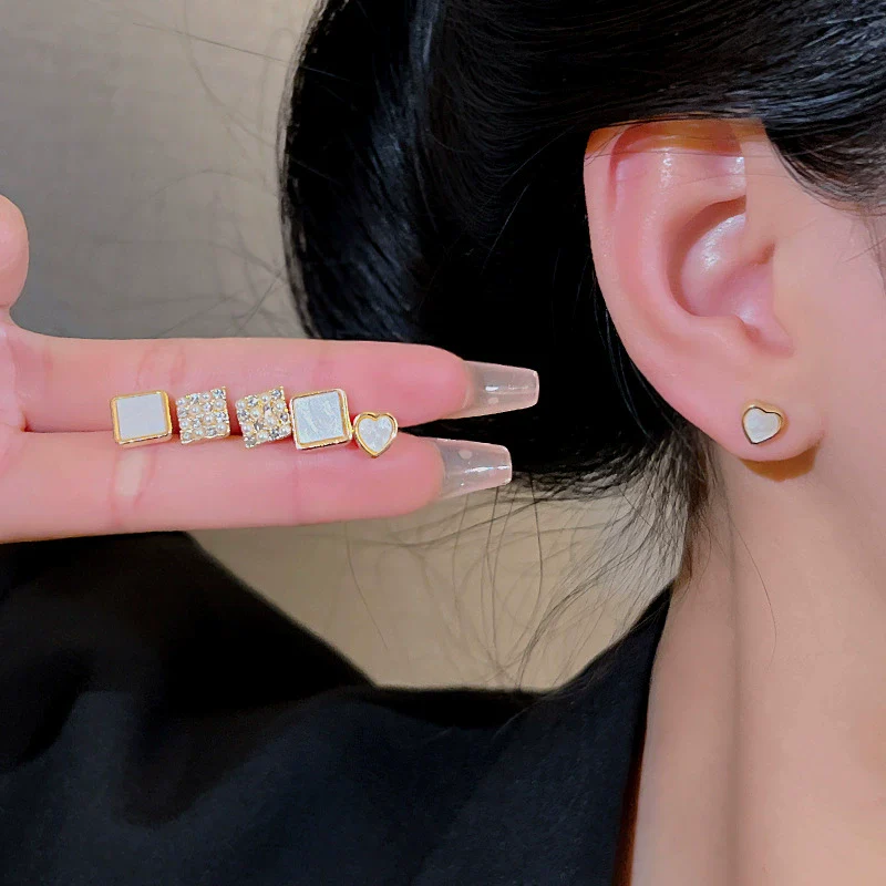 Wholesale Women's Highend Niche Simple Geometric Heart Bow Drop Shape Copper 925 Silver Needle Zircon Pearl Earrings Jewelry - Image 18