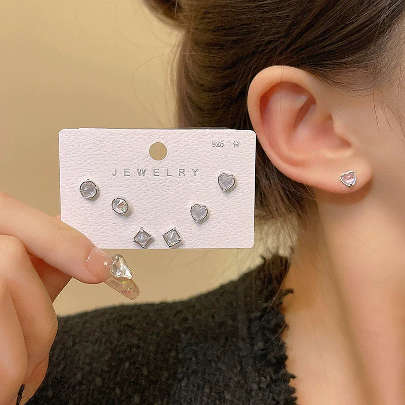 Wholesale Women's Highend Niche Simple Geometric Heart Bow Drop Shape Copper 925 Silver Needle Zircon Pearl Earrings Jewelry - Image 25