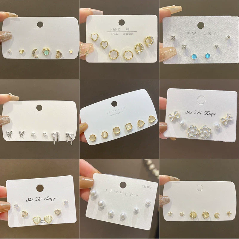 Wholesale Women's Highend Niche Simple Geometric Heart Bow Drop Shape Copper 925 Silver Needle Zircon Pearl Earrings Jewelry - Image 3