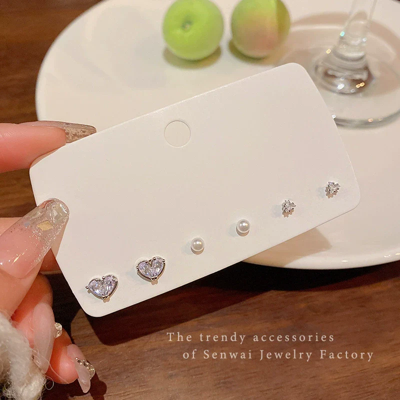 Wholesale Women's Highend Niche Simple Geometric Heart Bow Drop Shape Copper 925 Silver Needle Zircon Pearl Earrings Jewelry - Image 31