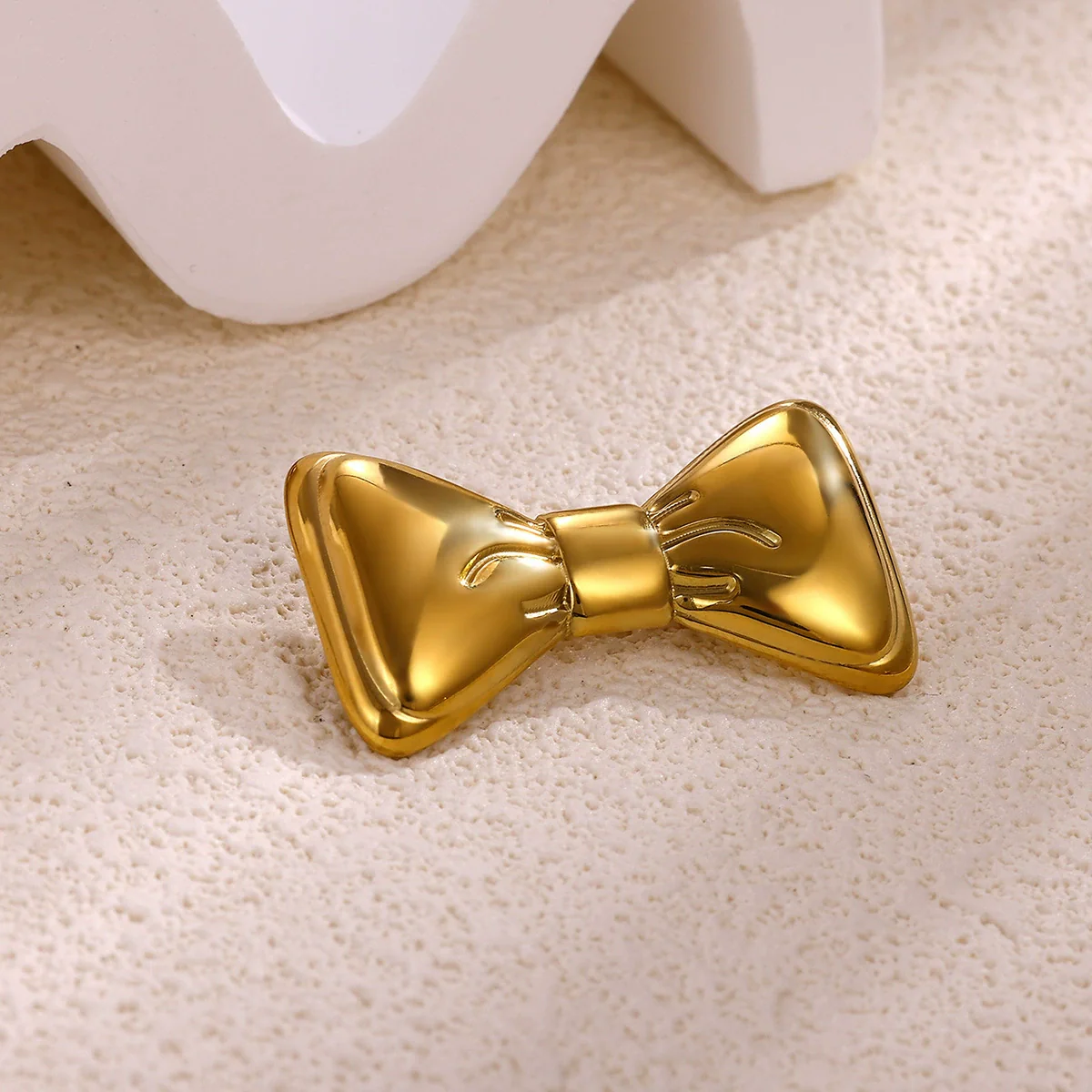 Wholesale Women's Highend Retro Elegant Bow Tie Starfish Stainless Steel Brooch Inlaid With Gold Accessories - Image 4
