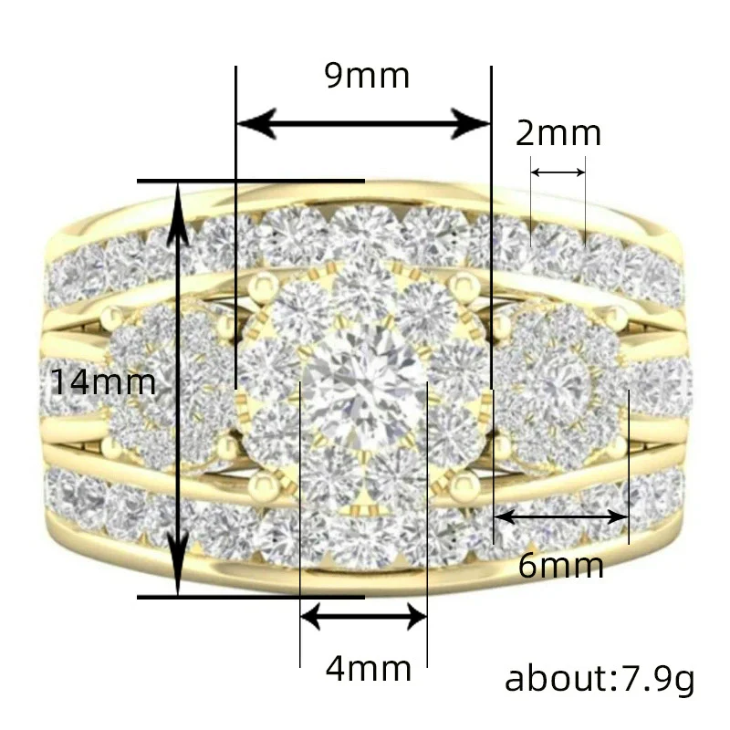 Wholesale Women's Highend Shining Geometric Copper Ring With Zirconia - Image 3