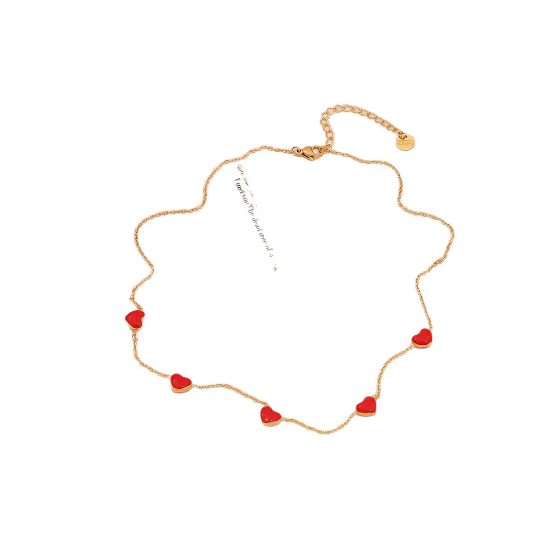 Wholesale Women's Ice Cute Red Lips Love Heart Shape Titanium Steel Necklace Set With Vacuum Plating In Furnace For Accessories - Image 5
