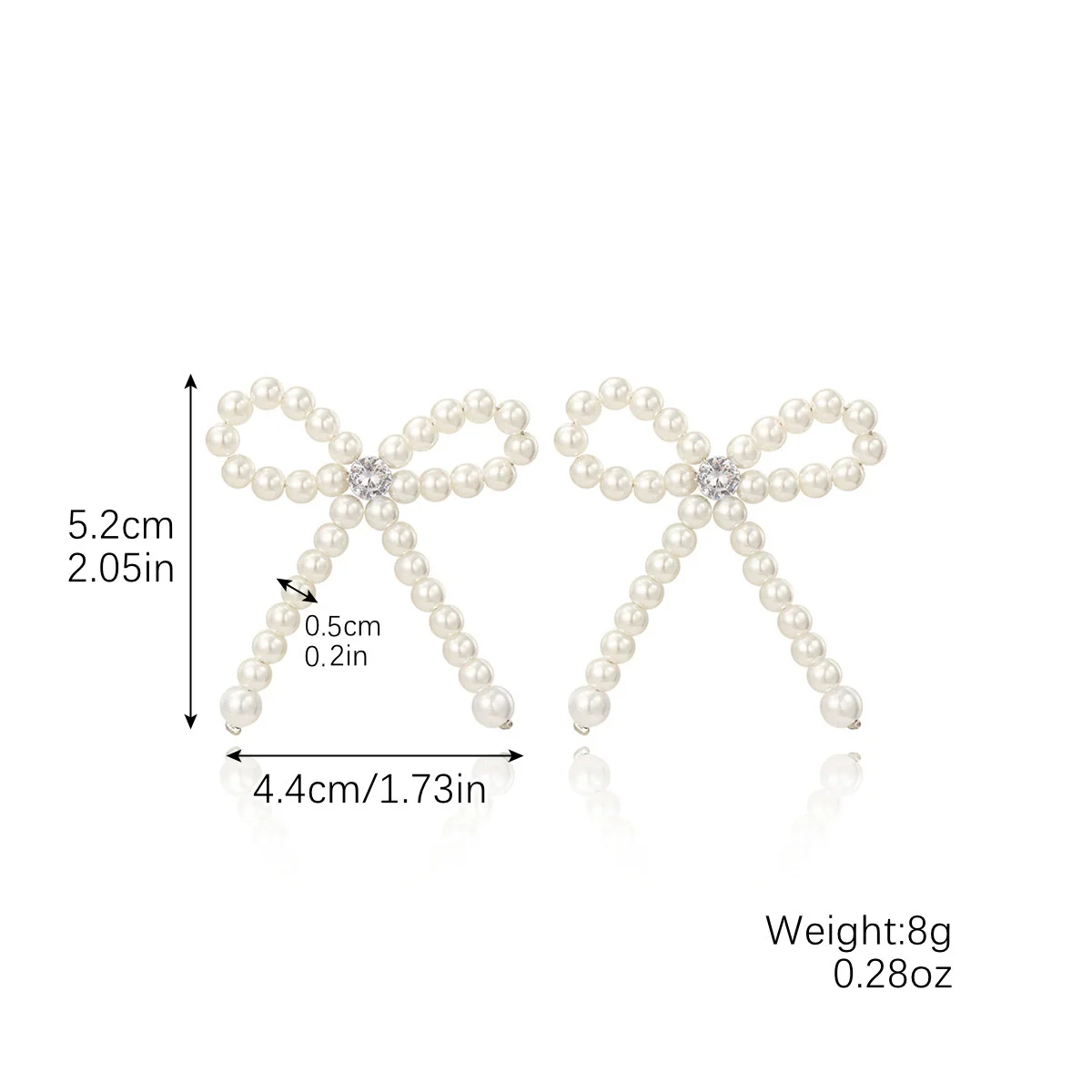 Wholesale Women's Imitation Pearl Beaded Bow Earrings Simple Style - Image 6