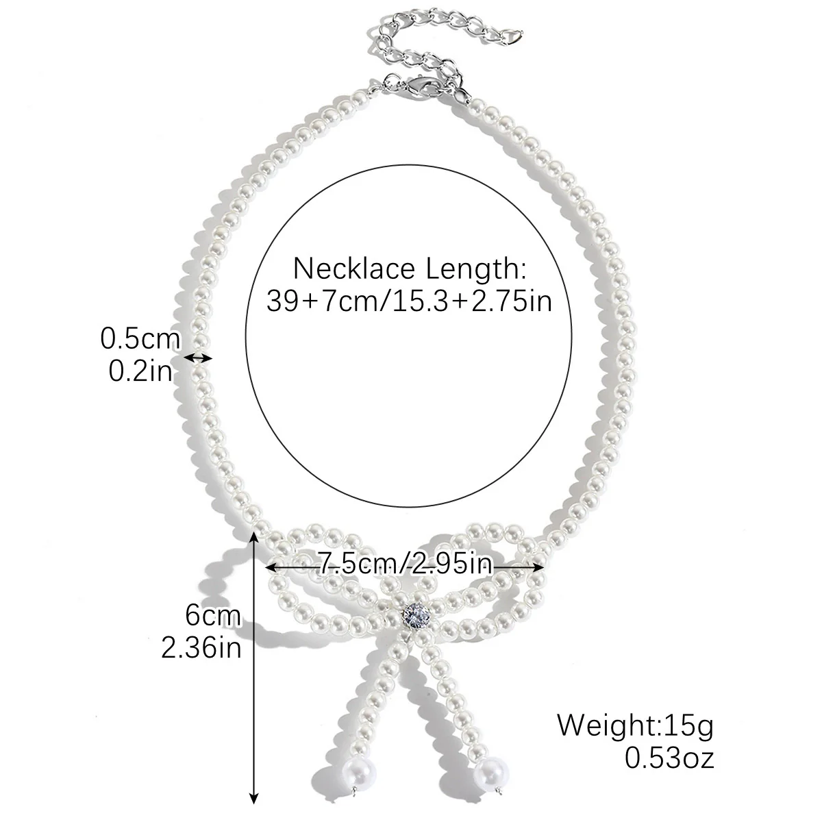 Wholesale Women's Imitation Pearl Beaded Bow Earrings Simple Style - Image 7