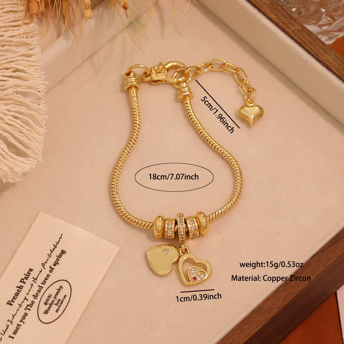 Wholesale Women's Ins Style Diy Bracelet With Medicine Box And Guitar Pendants Real Gold Plated On Copper - Image 7