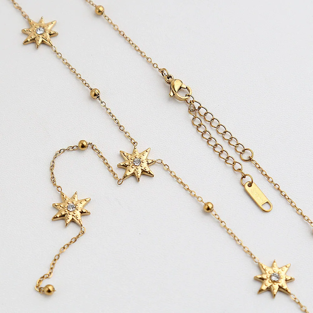 Wholesale Women's Ins Style Electroplated Stainless Steel Cross Yshaped Chain Pendant Necklace - Image 6