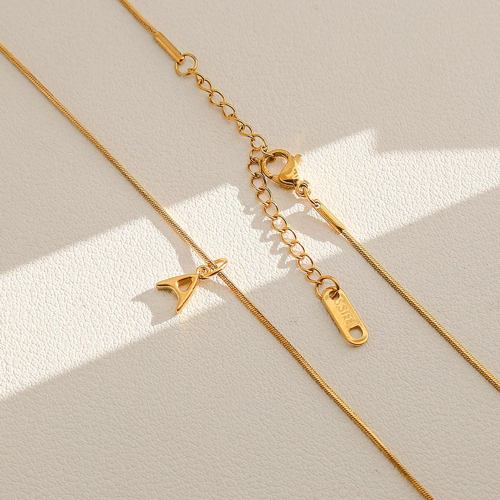 Wholesale Women's Ins Style Electroplated Stainless Steel Letter Round Pendant Necklace With Snake Bone Chain - Image 22