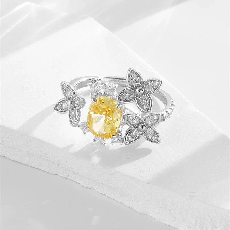 Wholesale Women's Ins Style Geometric 925 Silver Electroplated Open Ring - Image 2