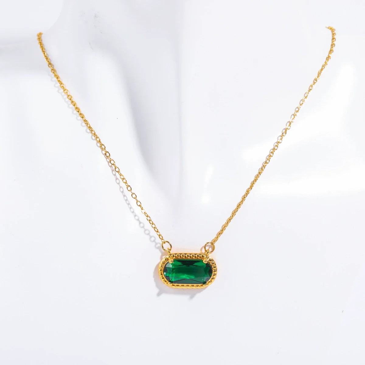 Wholesale Women's Ins Style Geometric Copper Natural Stone Inlaid Necklace Pendant And Bracelet With 18K Gold Electroplating - Image 5