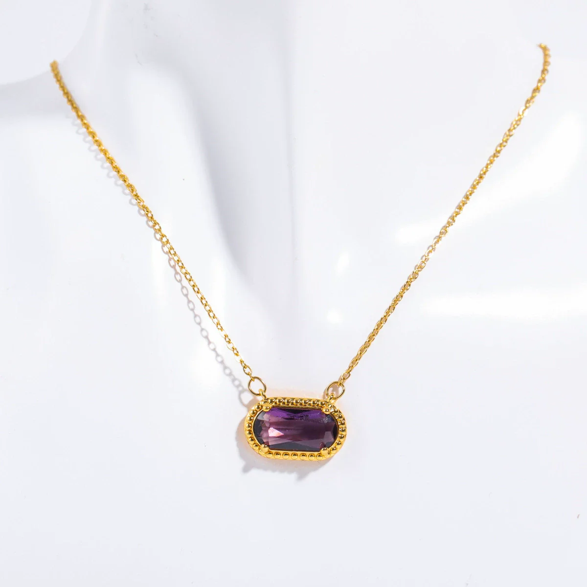 Wholesale Women's Ins Style Geometric Copper Natural Stone Inlaid Necklace Pendant And Bracelet With 18K Gold Electroplating - Image 7