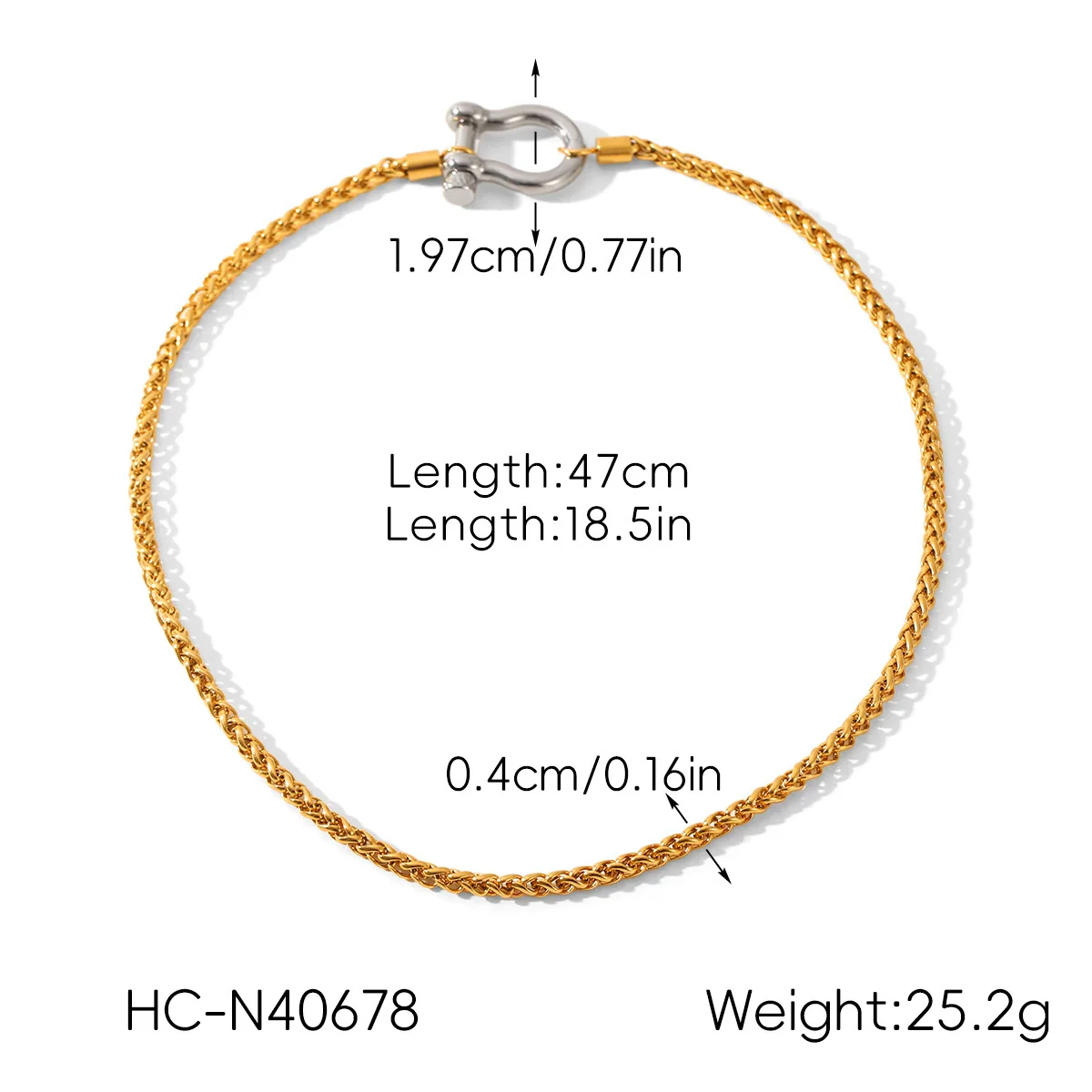 Wholesale Women's Ins Style Geometric Gold Plated Stainless Steel Carabiner Pendant Thick Chain Necklace - Image 6