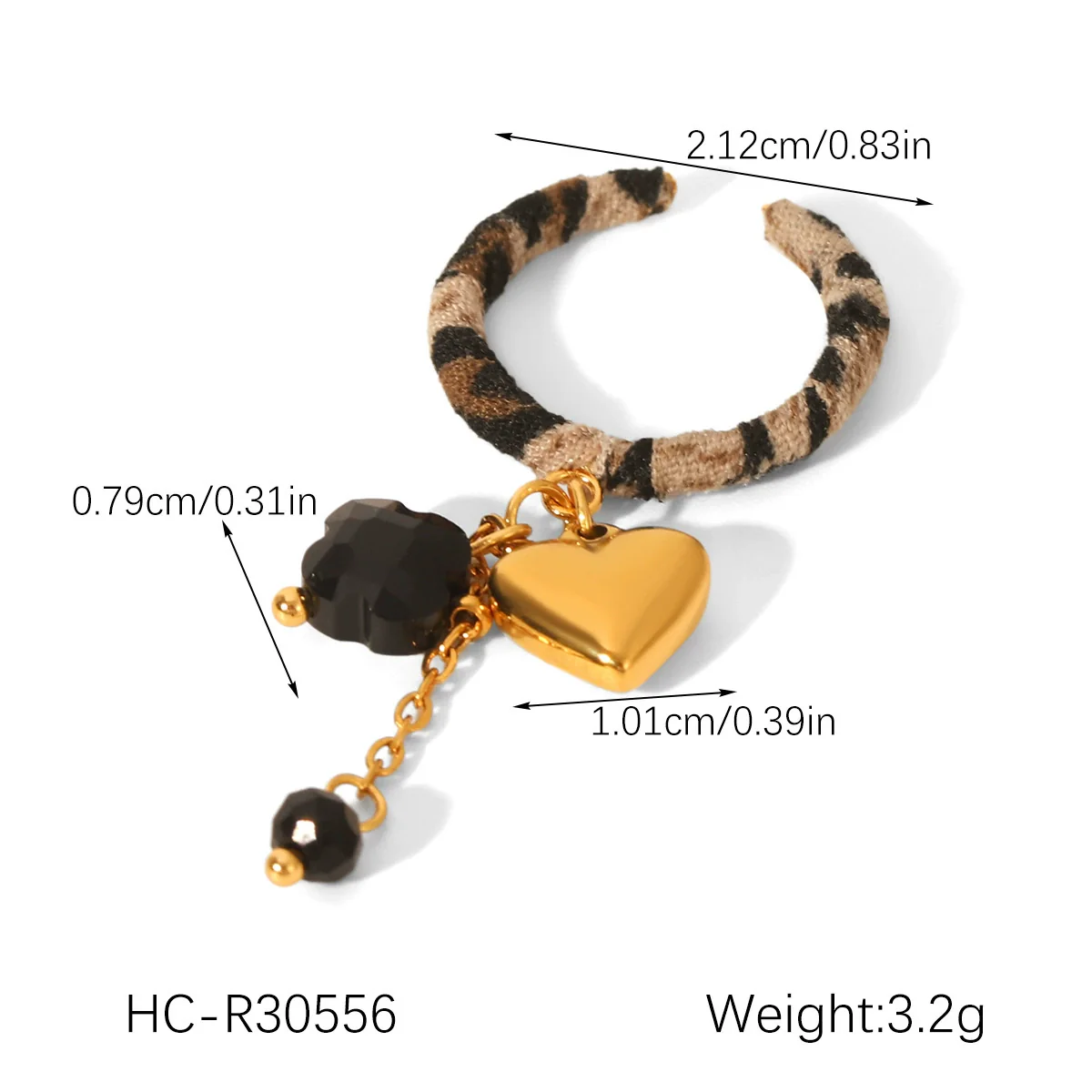 Wholesale Women's Ins Style Geometric Pattern Heart Pendant Jewelry Set Stainless Steel Electroplated Necklace Bracelet Earrings Ring With Cuban Link Chain - Image 7