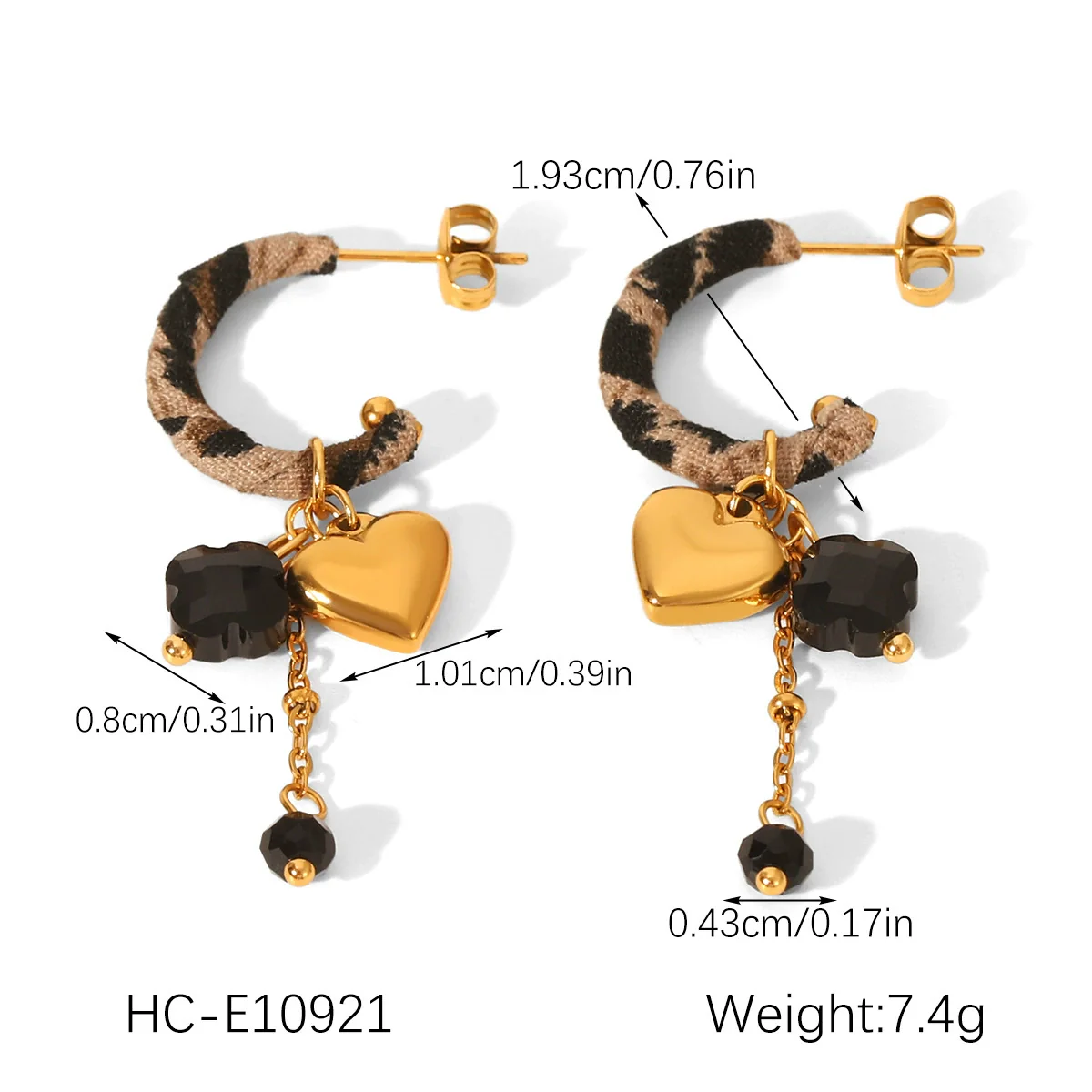Wholesale Women's Ins Style Geometric Pattern Heart Pendant Jewelry Set Stainless Steel Electroplated Necklace Bracelet Earrings Ring With Cuban Link Chain - Image 9