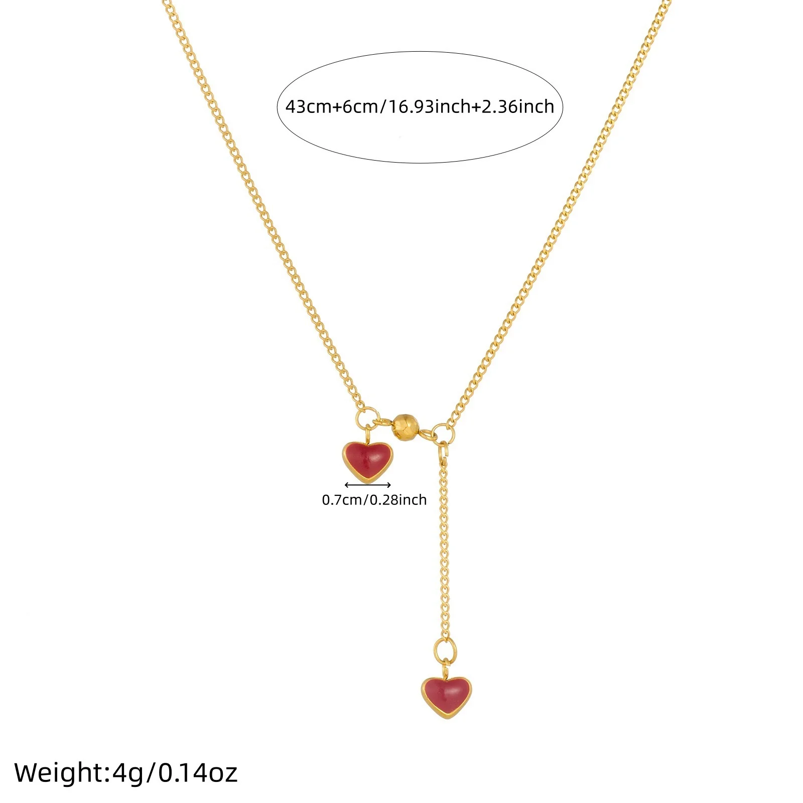 Wholesale Women's Ins Style Heart Shape Stainless Steel Electroplated Pendant Necklace With Tassel - Image 4