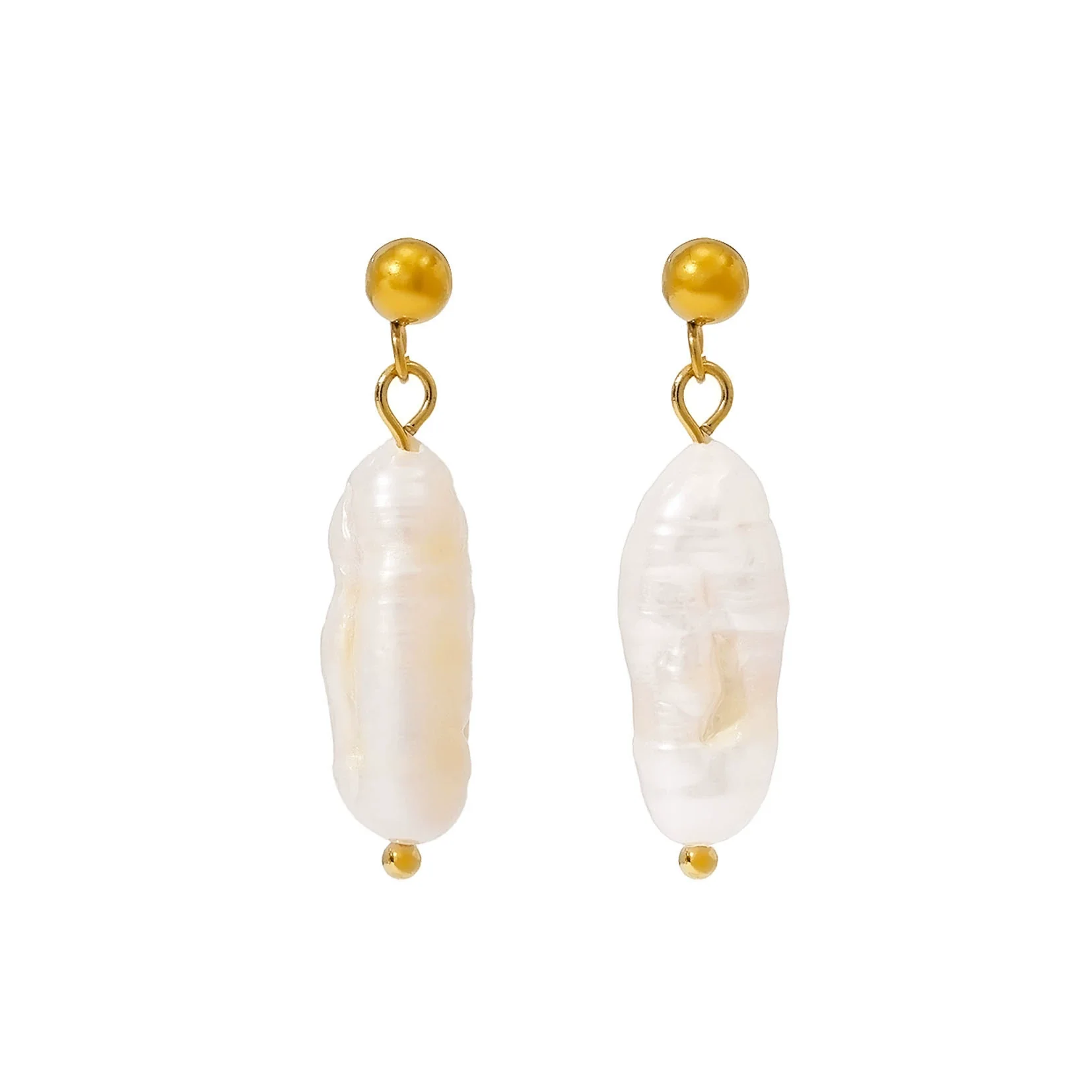 Wholesale Women's Ins Style Minimalist Star Pattern Stainless Steel Earrings With Shell And Pearl Pendant 18K Gold Plated - Image 3