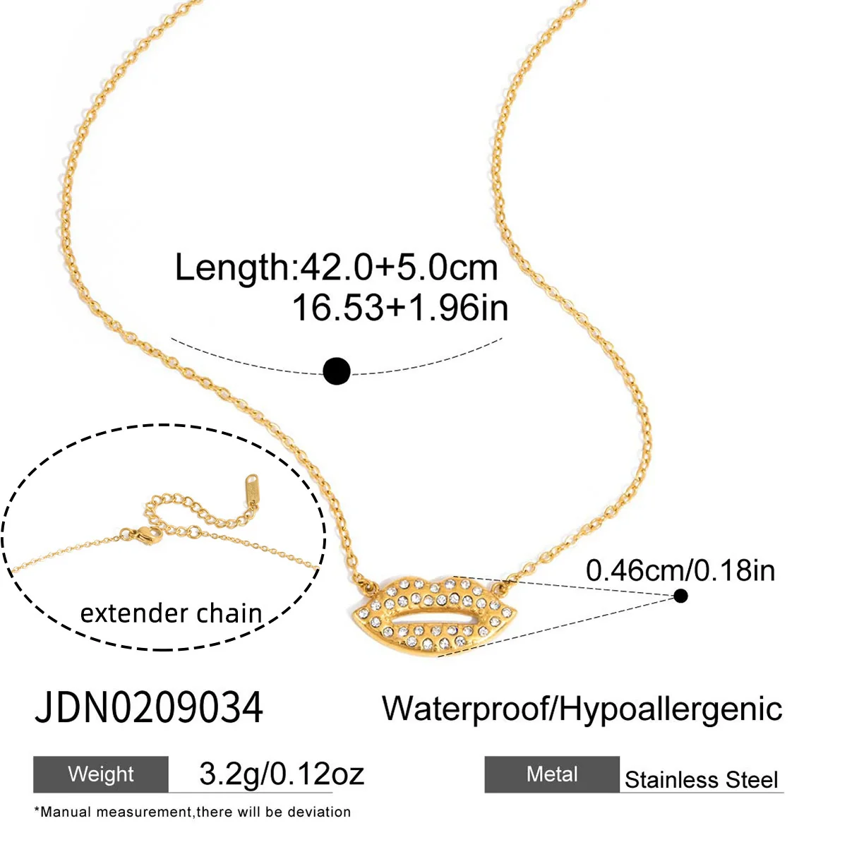 Wholesale Women's Ins Style Stainless Steel Electroplated Lip Pendant Necklace - Image 6