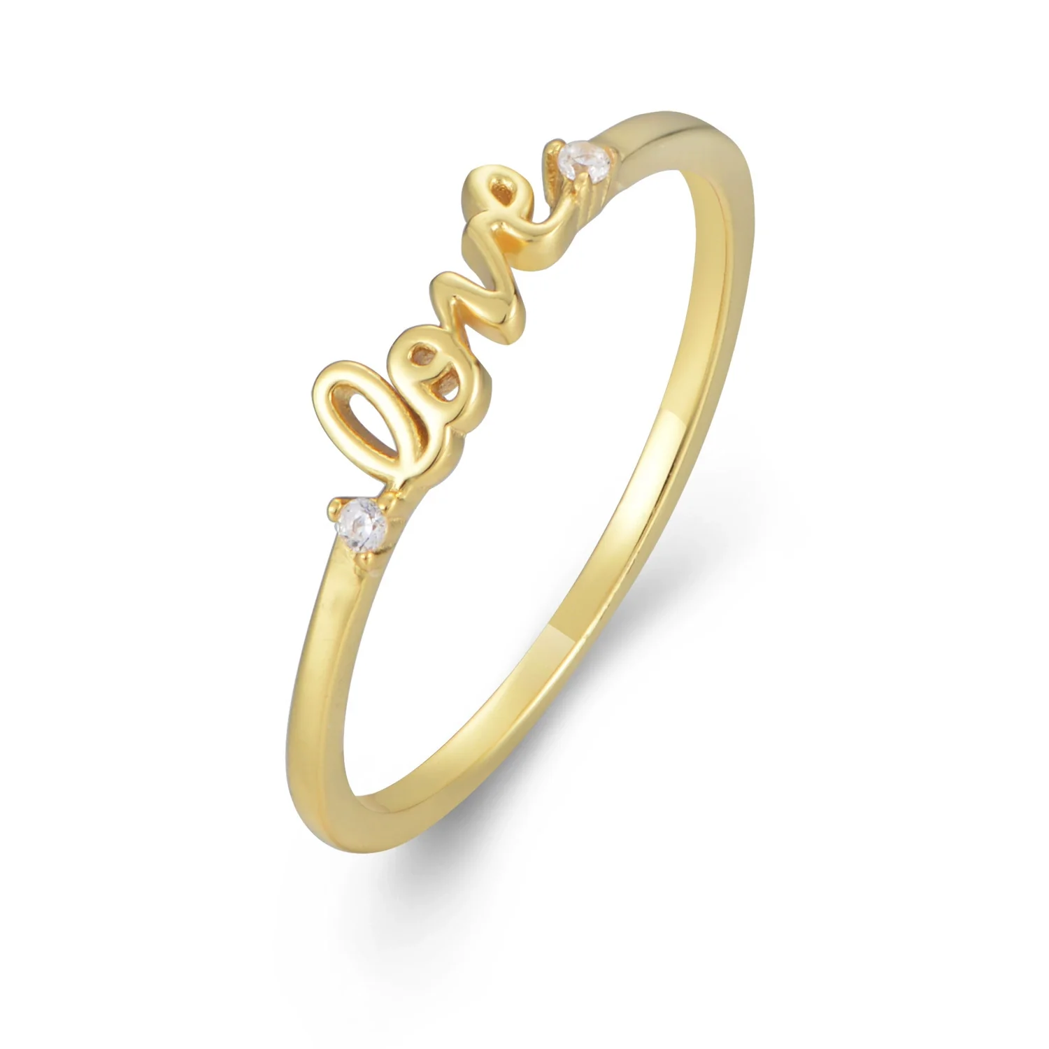 Wholesale Women's Jewelry 925 Sterling Silver English Letter Ring With Geometric Design And Electroplating Treatment - Image 5