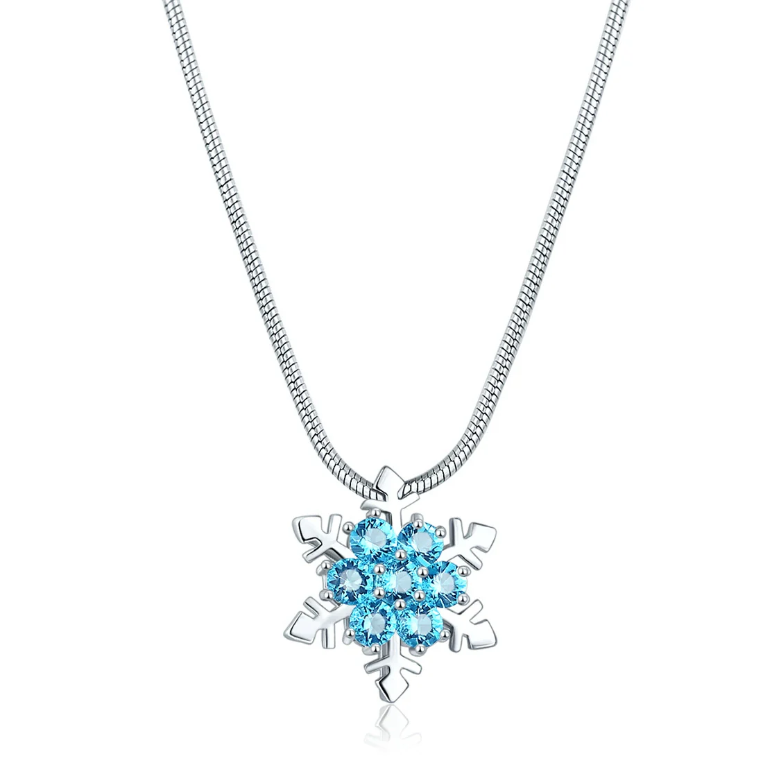 Wholesale Women's Jewelry Creative Snowflake Inlaid Zircon Necklace With Geometric Design And Electroplating Treatment - Image 5