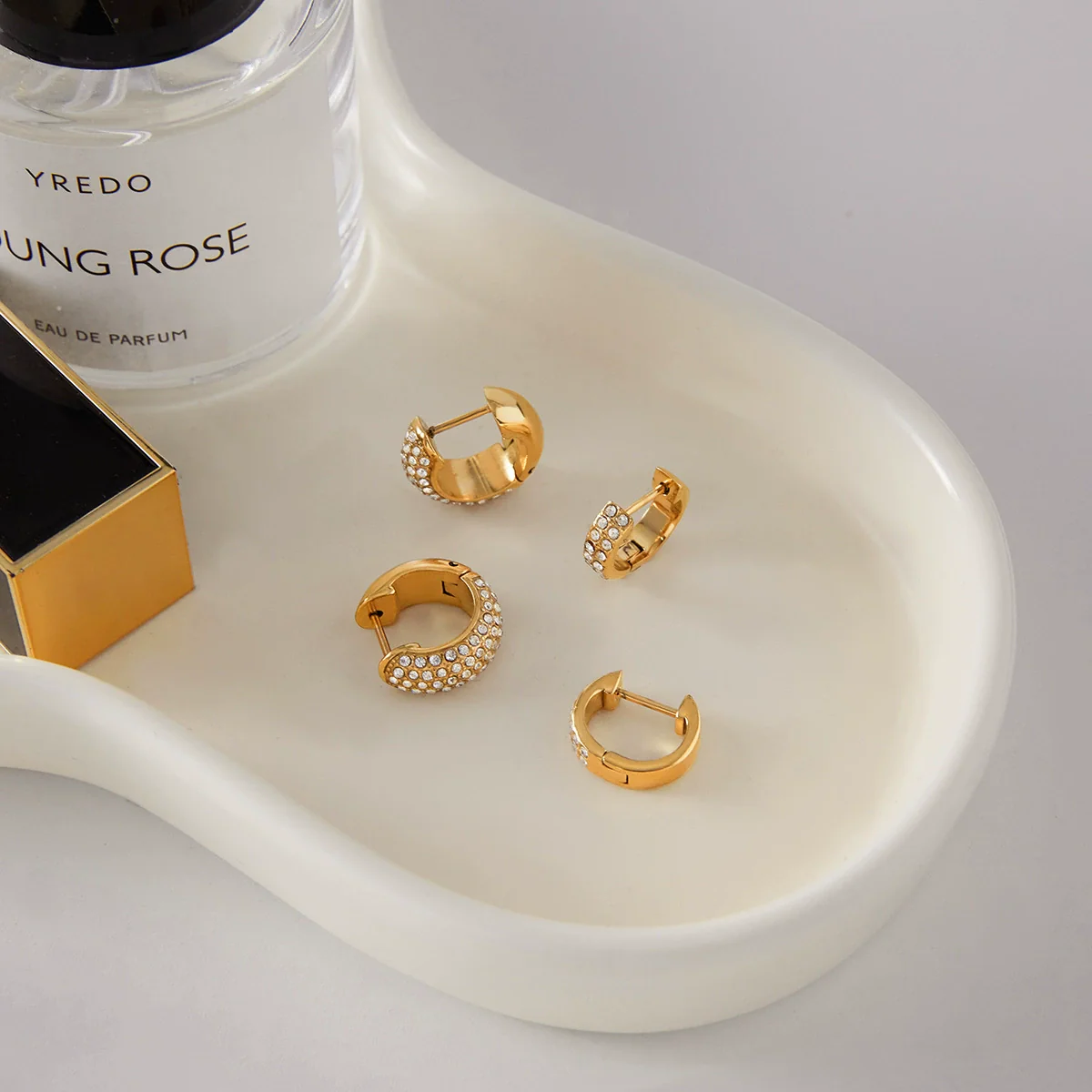 Wholesale Women's Jewelry Geometric Stainless Steel 18K Gold Electroplated Earrings - Image 4
