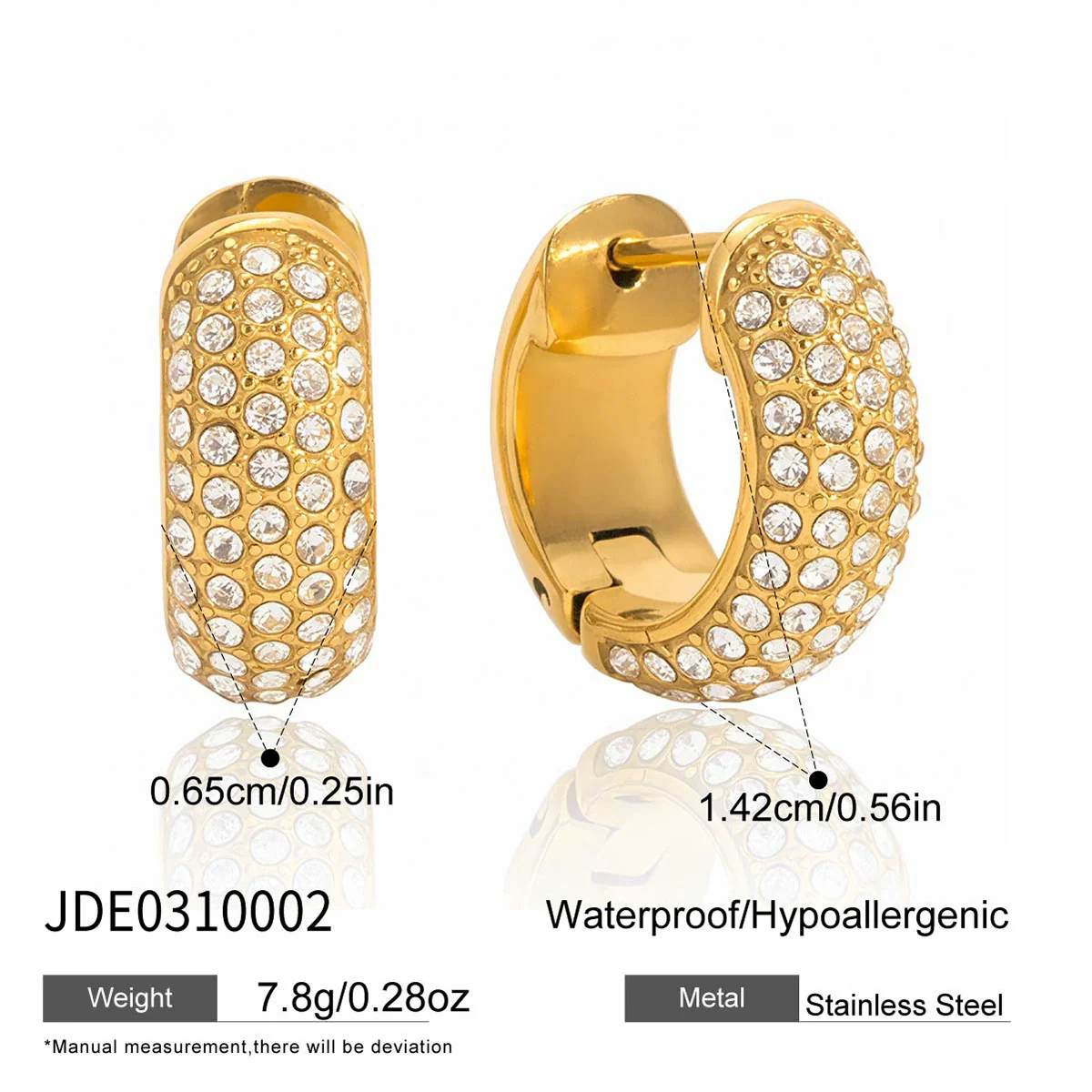 Wholesale Women's Jewelry Geometric Stainless Steel 18K Gold Electroplated Earrings - Image 6