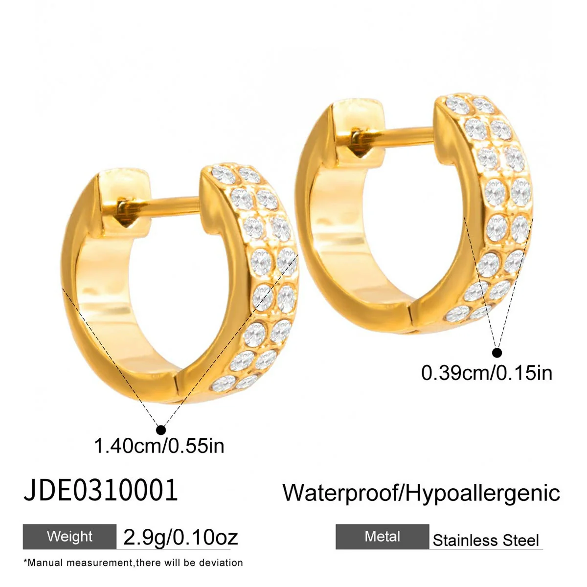 Wholesale Women's Jewelry Geometric Stainless Steel 18K Gold Electroplated Earrings - Image 7