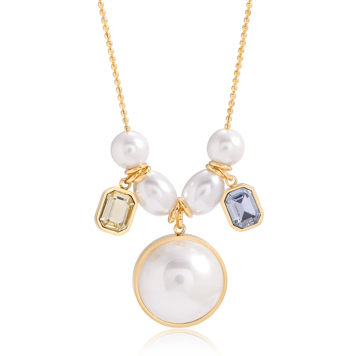 Wholesale Women's Jewelry Light Luxury Geometric Style Stainless Steel Imitation Pearl Necklace With Electroplating - Image 5