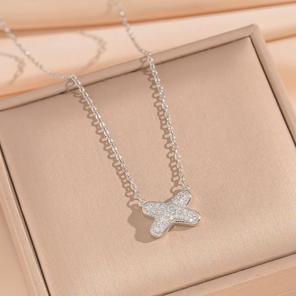 Wholesale Women's Jewelry Set Light Luxury Geometric Style Cross Crown Roman Numerals Electroplated Environmentally Friendly Copper And Titanium Steel Necklace And Earrings - Image 7