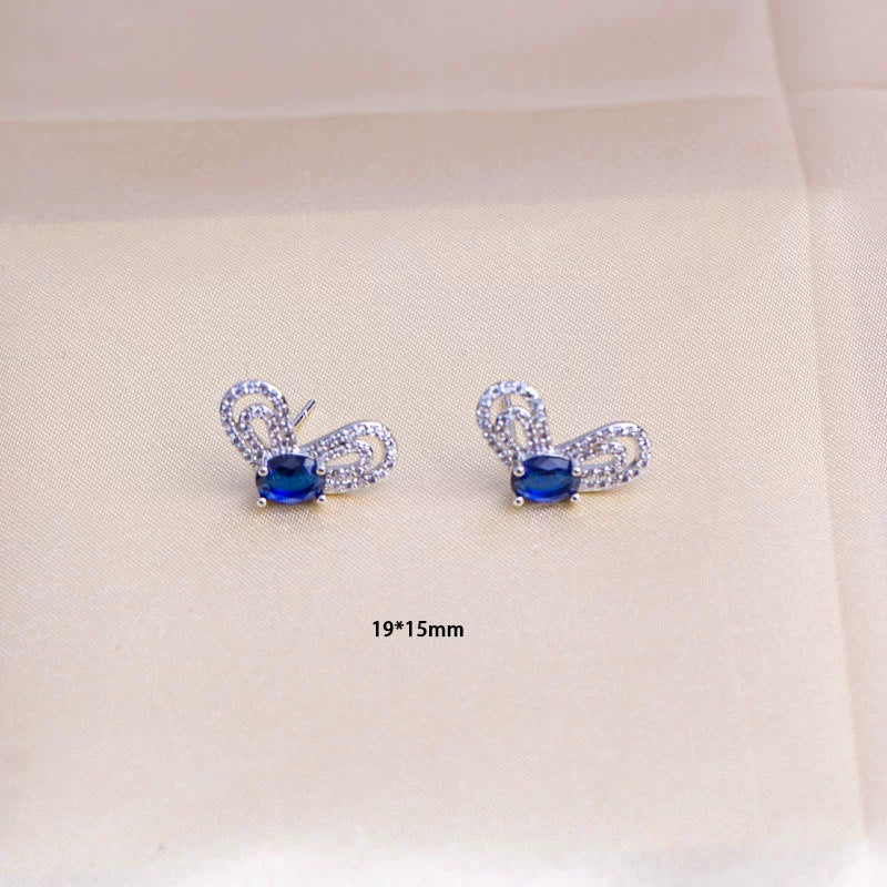 Wholesale Women's Jewelry Set Titanium Steel Flower Shaped With Sea Blue Gemstone Inlaid And Electroplating - Image 4