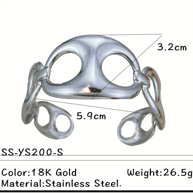 Wholesale Women's Jewelry Vintage Style Animal Pattern Stainless Steel Ring Bracelet Electroplated - Image 11
