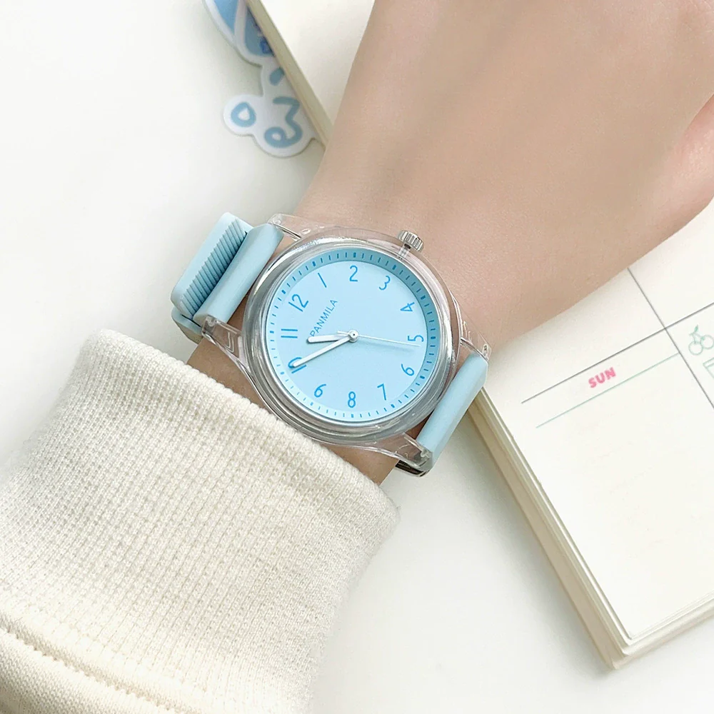 Wholesale Women's Leisure Quartz Watch With Plastic Case Stainless Steel Buckle And Silicone Strap Round Dial - Image 2