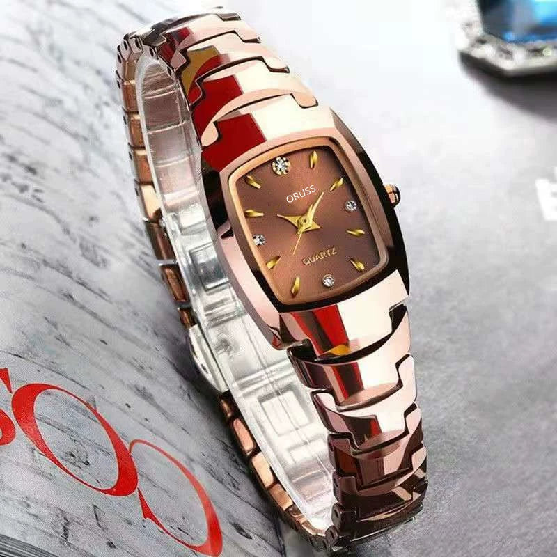 Wholesale Women's Leisure Tungsten Steel Color Round Dial Steel Strap Waterproof Watch - Image 10