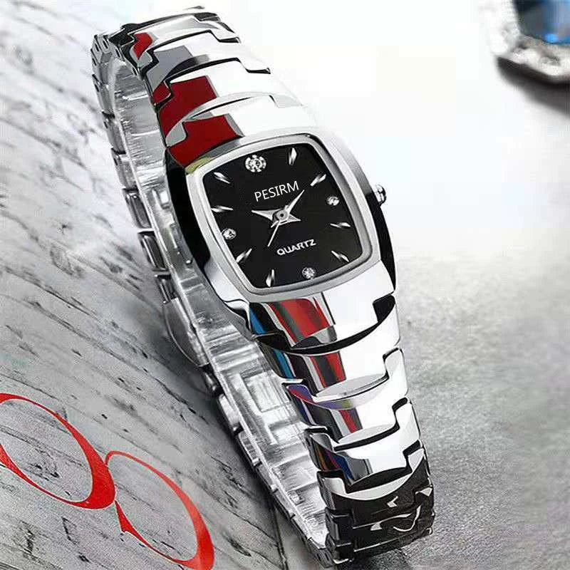 Wholesale Women's Leisure Tungsten Steel Color Round Dial Steel Strap Waterproof Watch - Image 12