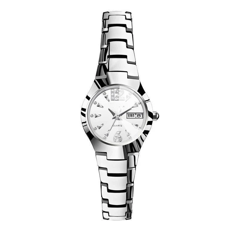 Wholesale Women's Leisure Tungsten Steel Color Round Dial Steel Strap Waterproof Watch - Image 9