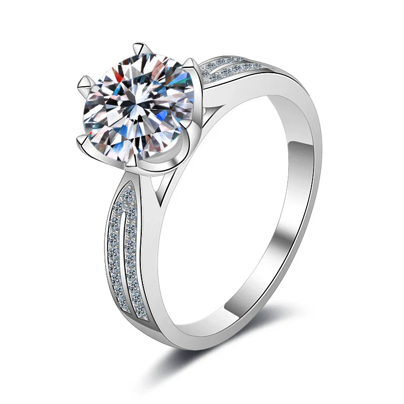 Wholesale Women's Light Luxury 925 Sterling Silver Ring With Crown Pattern And Electroplating Treatment - Image 5