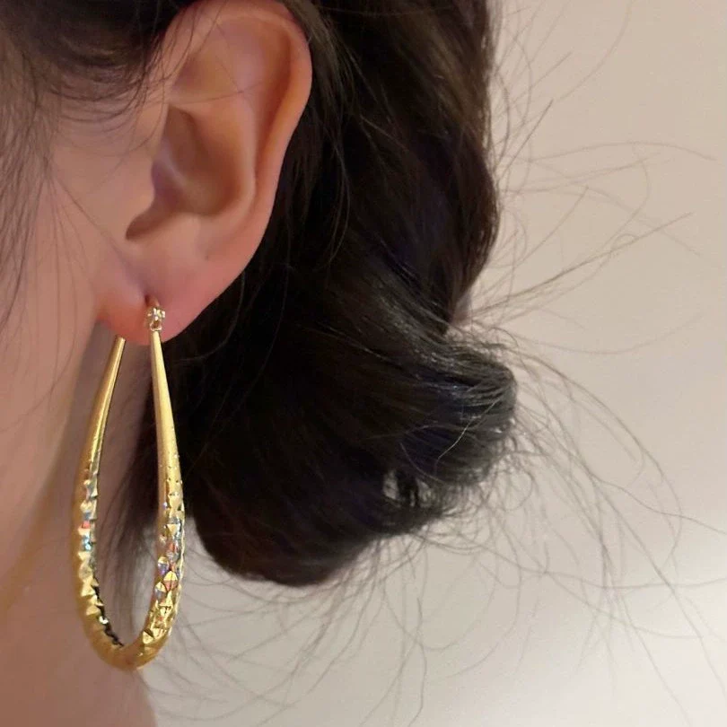 Wholesale Women's Light Luxury Alloy Drop Shape Electroplated Earrings - Image 4