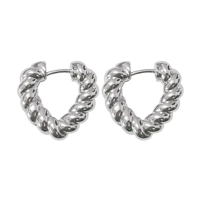 Wholesale Women's Light Luxury Alloy Heart Twist Love Earrings With Gold Plating Electroplating - Image 5